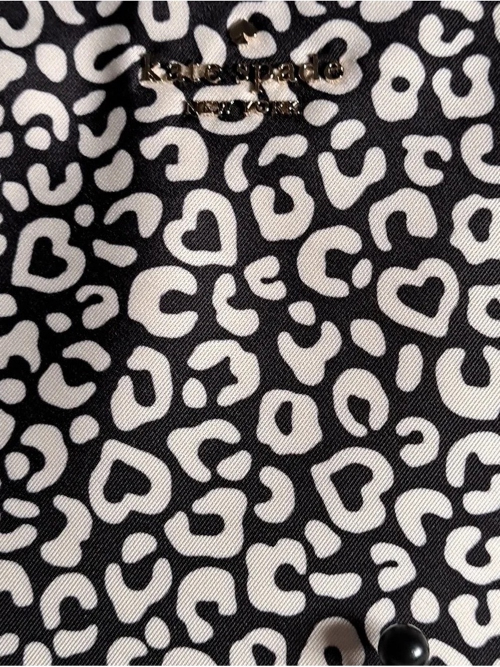 Kate Spade Black & White Nylon Leopard Print Purse - Picture 5 of 6